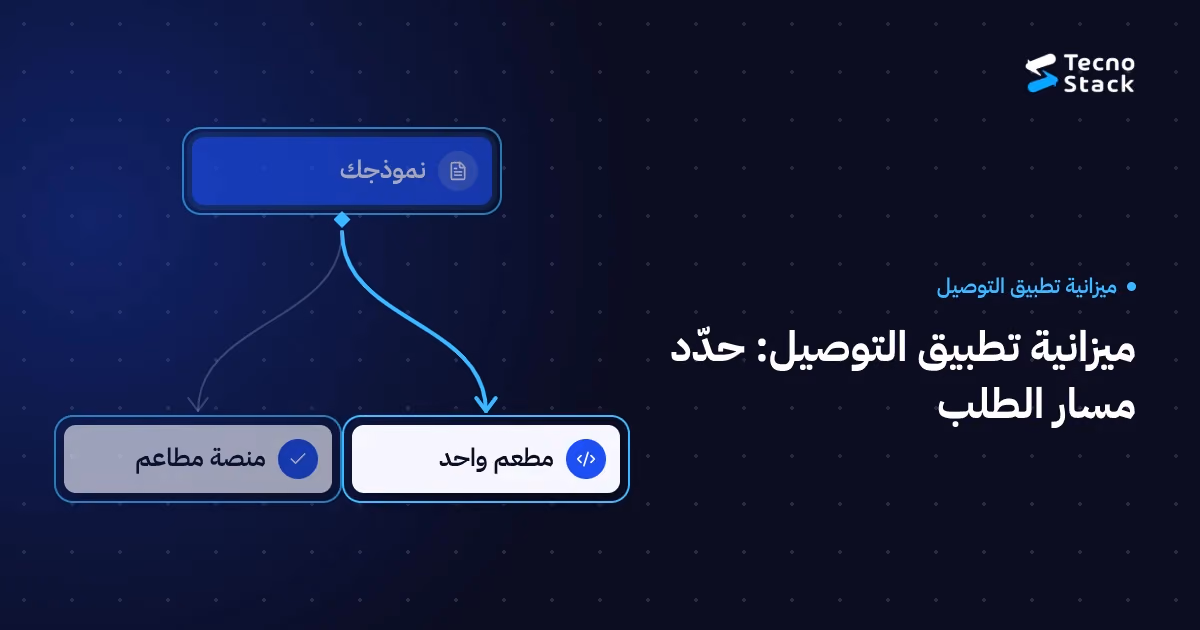 رسم يقارن مطعمًا واحدًا بمنصة مطاعم عند تحديد نطاق تطبيق التوصيل.