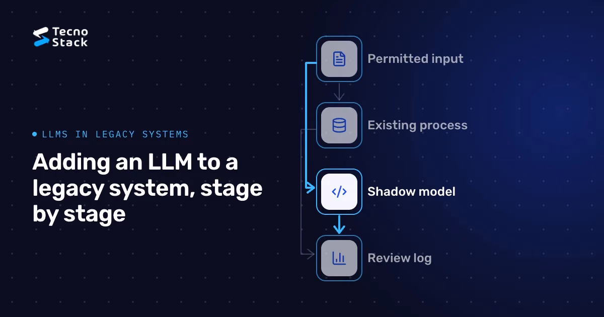 Flow: Permitted input, Existing process, Shadow model, Review log.