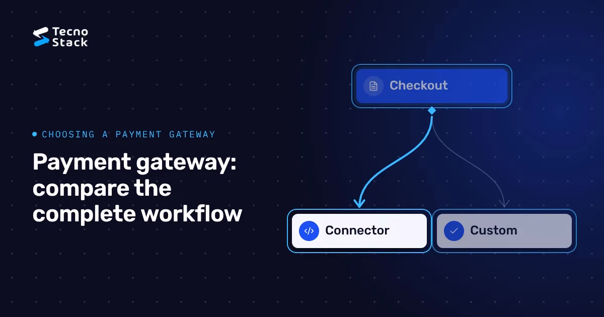 Illustrative checkout diagram branching into a platform connector and a custom integration.